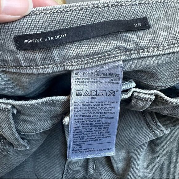 Banana Republic Premium Denim Women’s 25Wx27L High Rise Straight - Light Grey - Picture 4 of 5